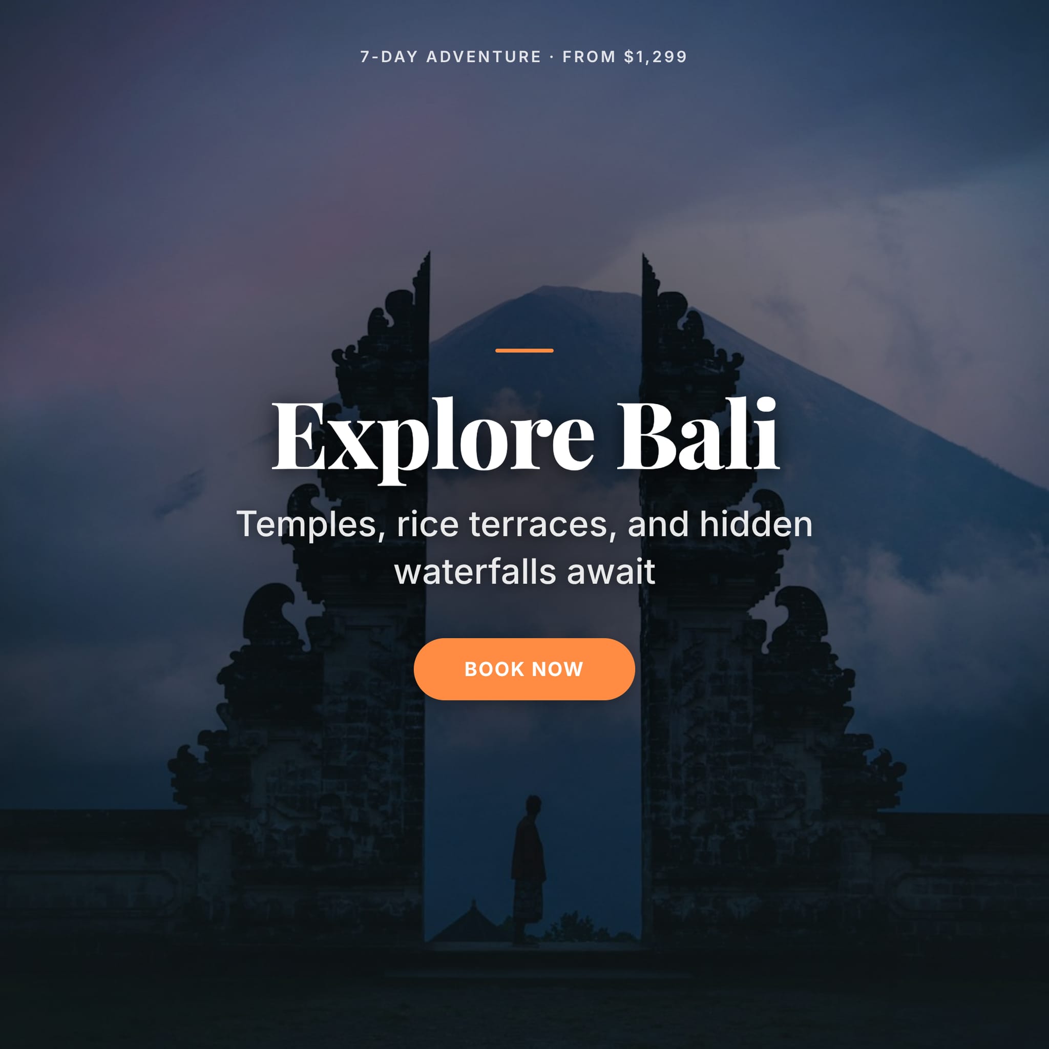 Travel promotion with atmospheric photo