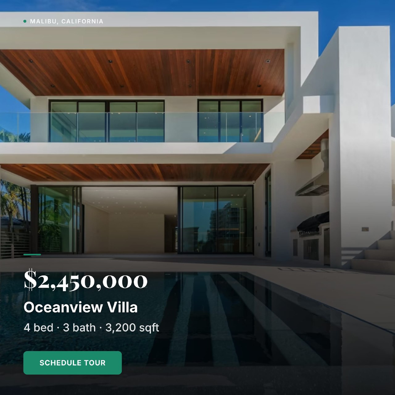 Property listing with photo and key details