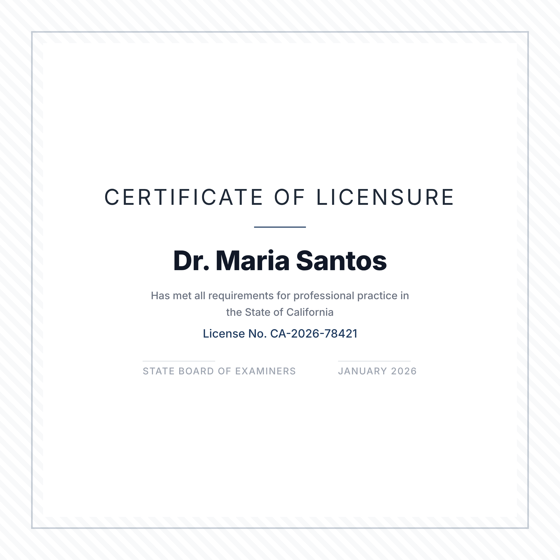 Border Pattern Certificate