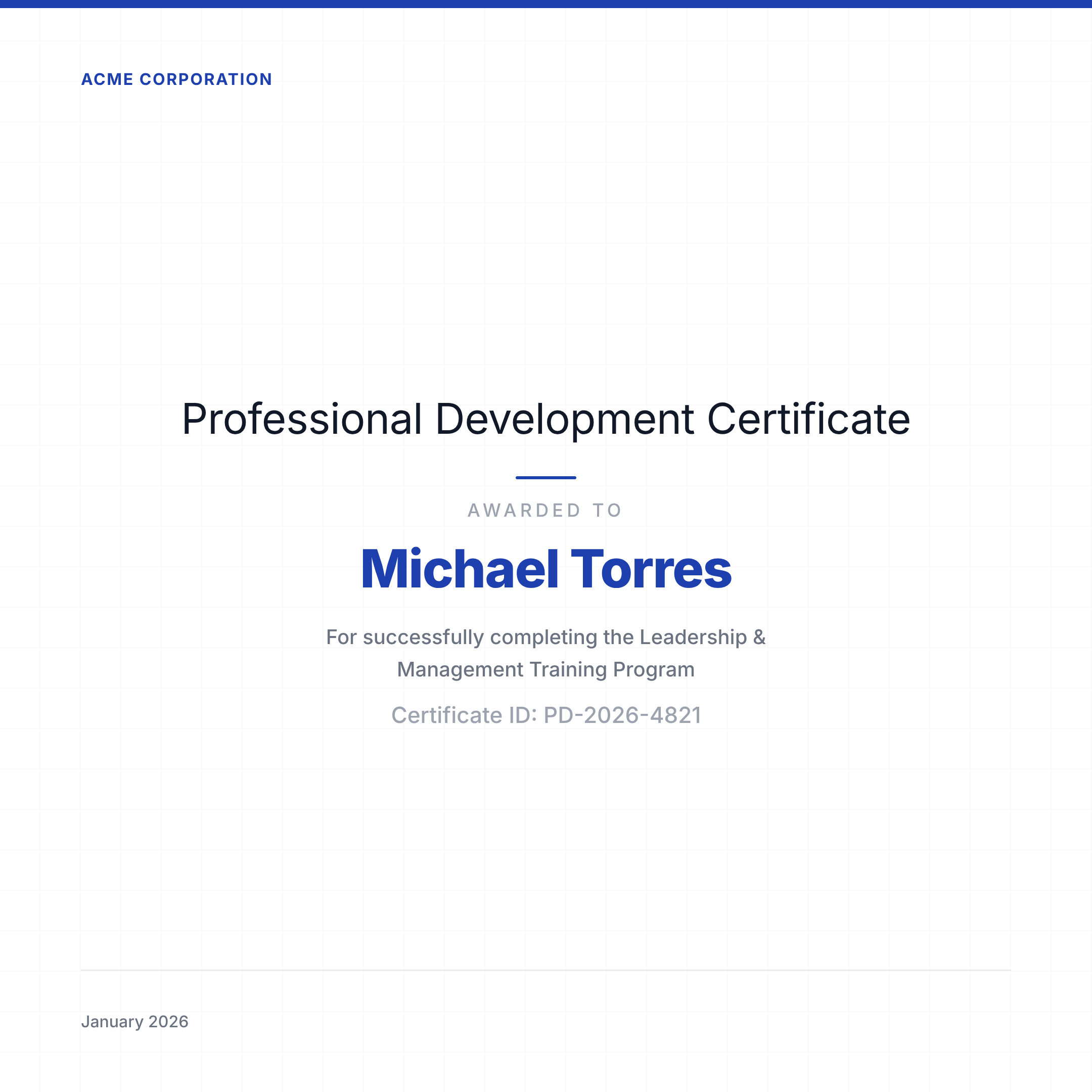 Corporate Certificate