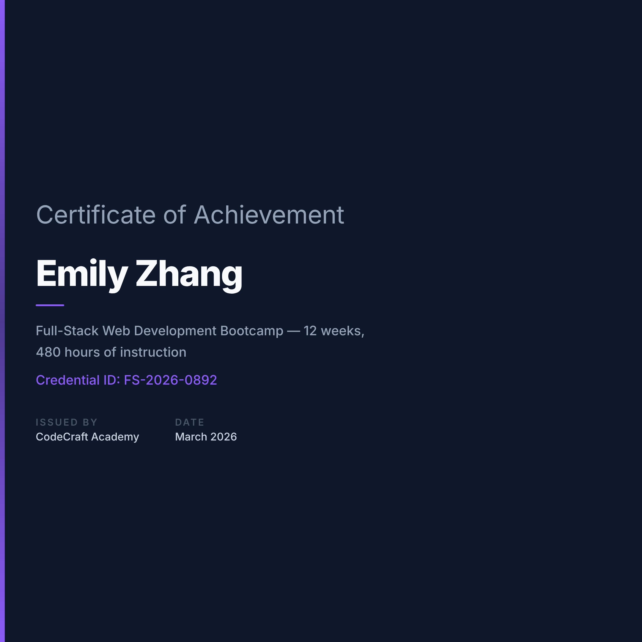 Modern Dark Certificate